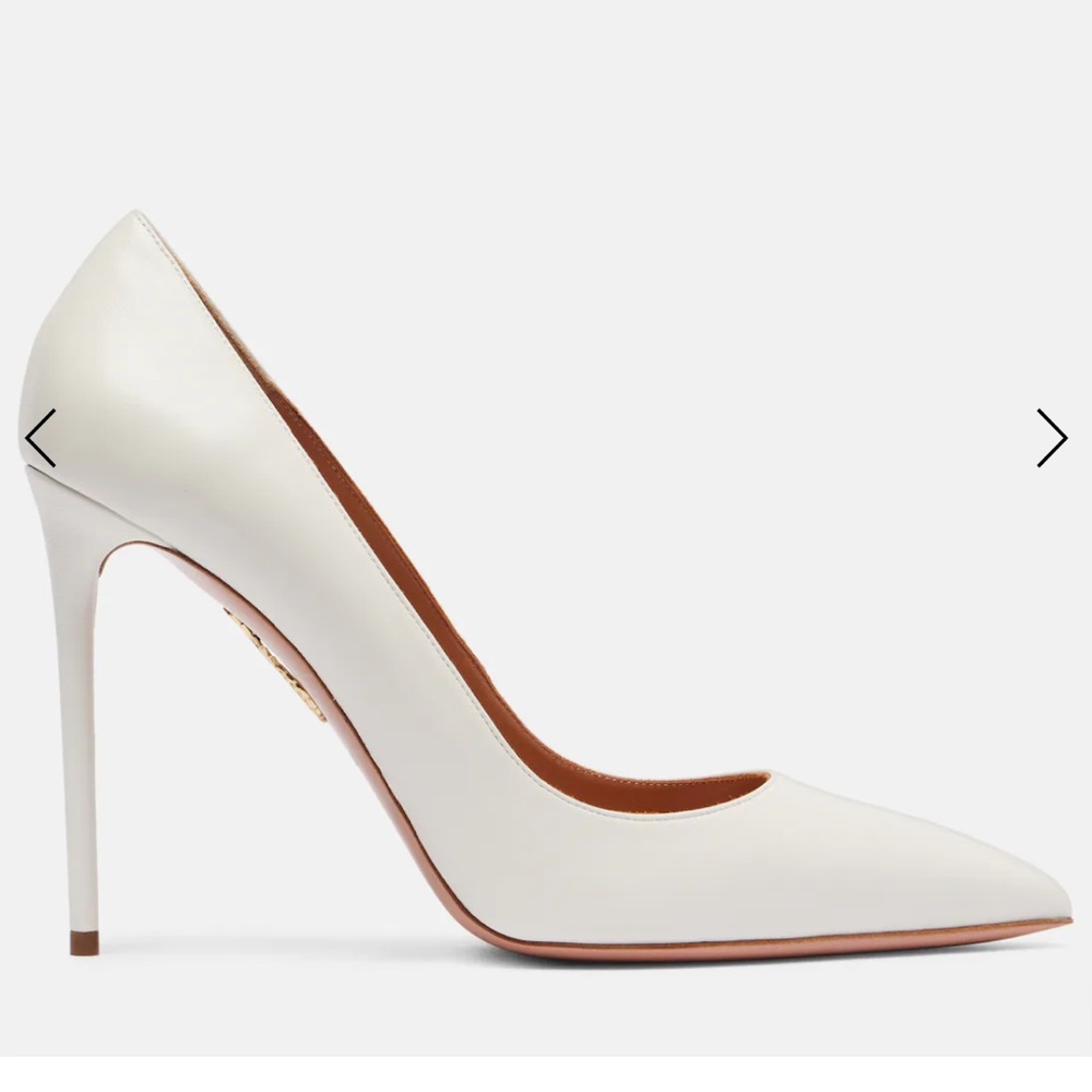 DISO Aquazzura Purist 105 Leather Pumps White Heels